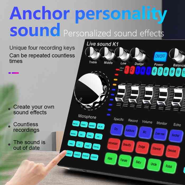 K1 Sound Card Mixer board Computer Phone Voice Changer